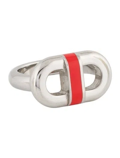 Pre-owned Hermes Lacquer Maillon Ring In Multi
