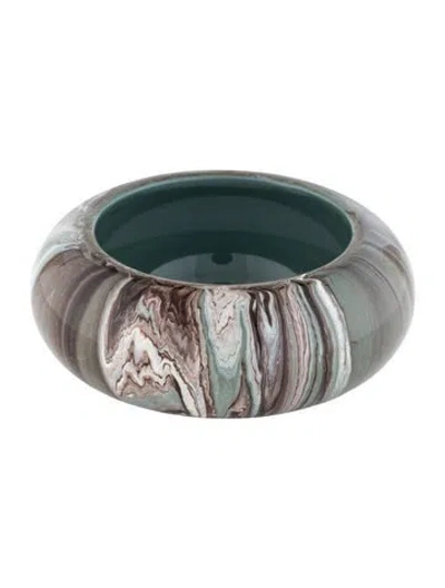 Pre-owned Hermes Lacquer Marbling Bangle Bracelet, 7.5" In Multi