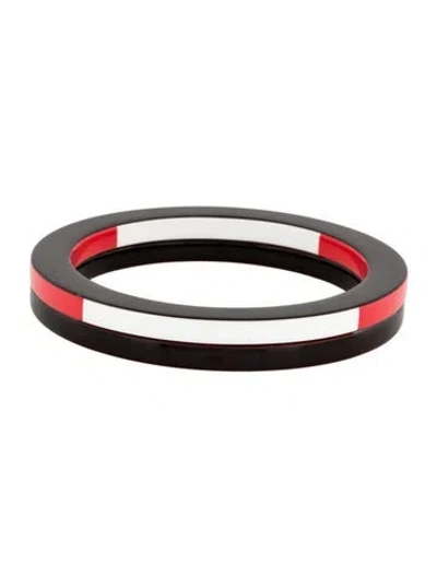 Pre-owned Hermes Lacquered Wood Bangle Set, 7.75" In Multi