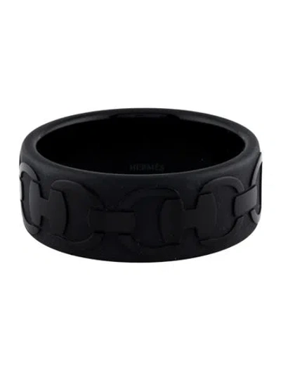 Pre-owned Hermes Lacquered Wood Lutetia Bangle Bracelet, 7.5" In Multi