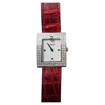 Pre-owned Hermes Ladies Diamond Belt Watch Be1.130 With Extra Bands / Box #25591 In Multi