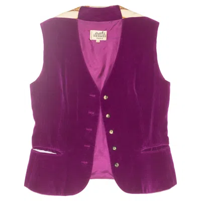 Pre-owned Hermes Lady Vest - 5 Buttons Charreada Red Violet - Excellent Condition Rare!