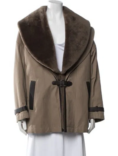Pre-owned Hermes Lamb Fur Jacket In Brown