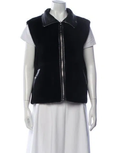 Pre-owned Hermes Lamb Fur Vest In Black