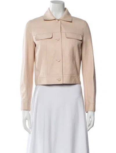 Pre-owned Hermes Lamb Leather Denim Jacket In Neutral