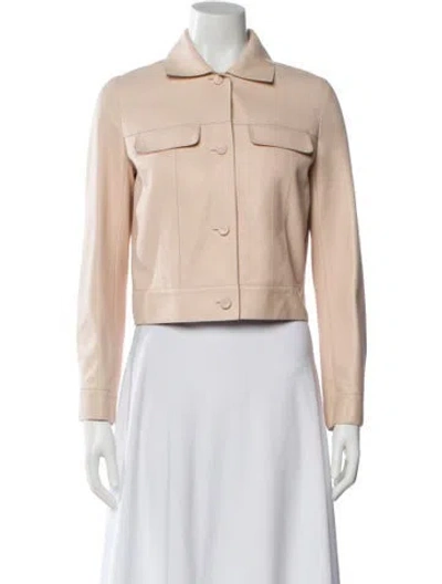 Pre-owned Hermes Lamb Leather Denim Jacket In Neutrals