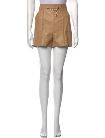 Pre-owned Hermes Lamb Leather Mini Shorts W/ Tags In Brown