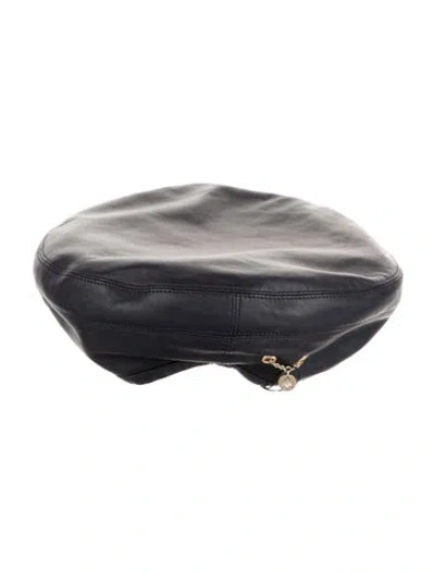 Pre-owned Hermes Lambskin Beret In Blue