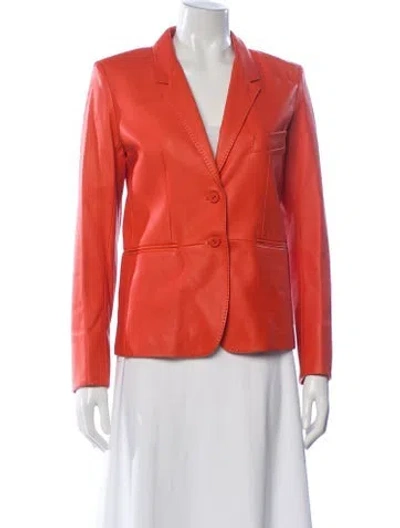 Pre-owned Hermes Lambskin Blazer In Orange