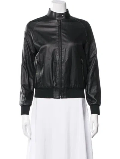 Pre-owned Hermes Lambskin Bomber Jacket In Blue