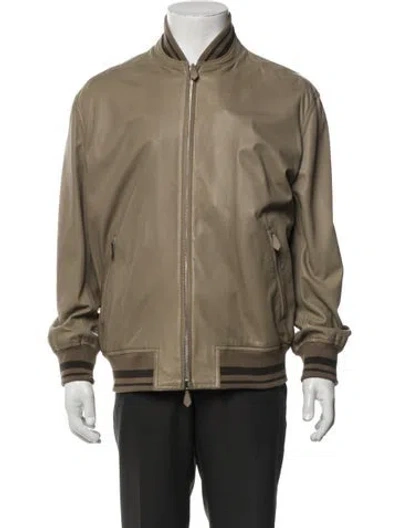 Pre-owned Hermes Lambskin Bomber Jacket In Neutral