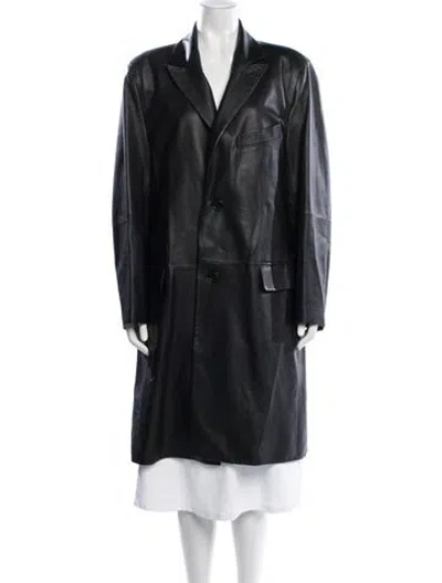 Pre-owned Hermes Lambskin Coat In Black