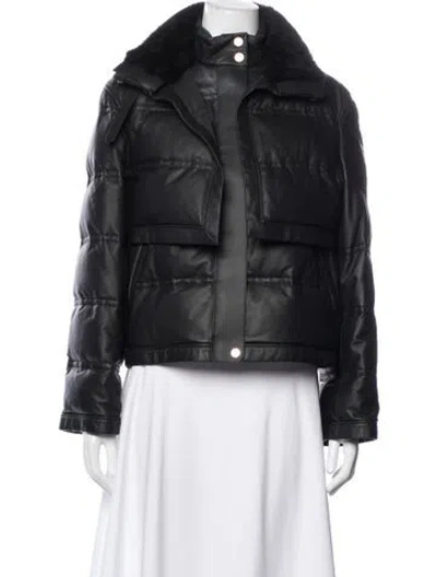 Pre-owned Hermes Lambskin Down Jacket In Blue