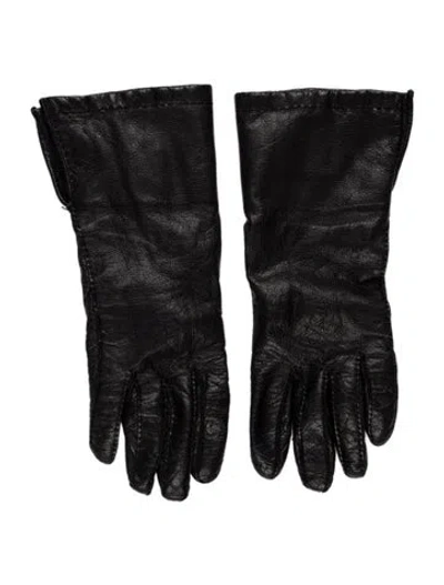 Pre-owned Hermes Lambskin Gloves In White