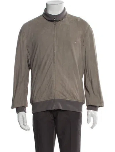 Pre-owned Hermes Lambskin Jacket In Gray
