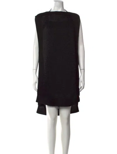 Pre-owned Hermes Lambskin Midi Length Dress In Black
