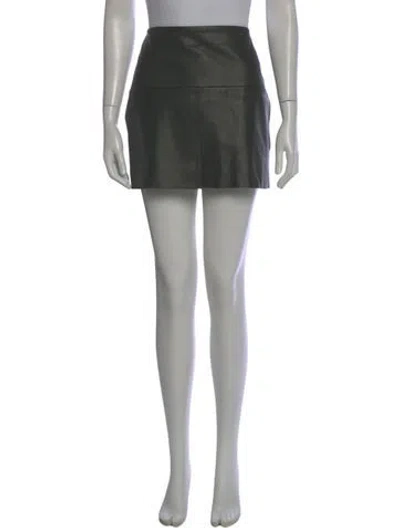 Pre-owned Hermes Lambskin Mini Skirt In Black