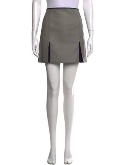 Pre-owned Hermes Lambskin Mini Skirt In Gray