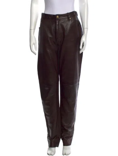 Pre-owned Hermes Lambskin Pants In Brown