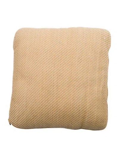 Pre-owned Hermes Lambskin Woven Throw Pillow In Neutrals