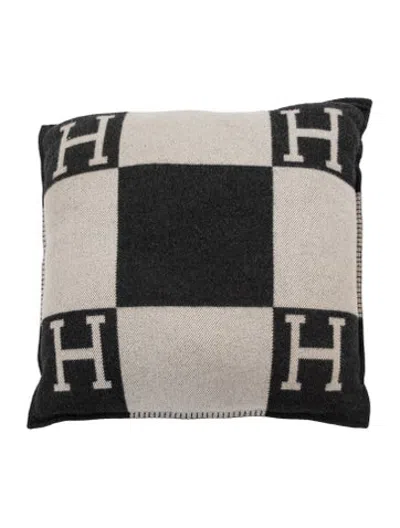 Pre-owned Hermes Large Avalon Throw Pillow In Grey