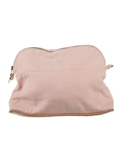 Pre-owned Hermes Large Bolide Cosmetic Pouch In Pink