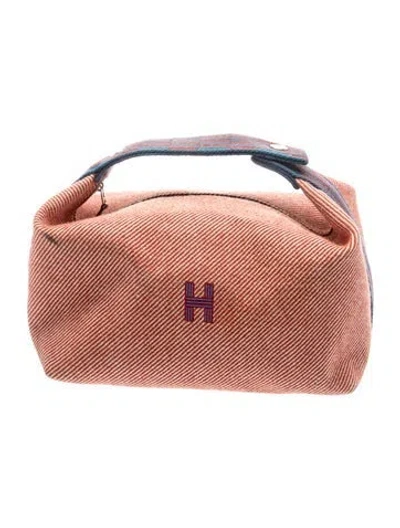 Pre-owned Hermes Large Bride-a-brac Pouch In Red