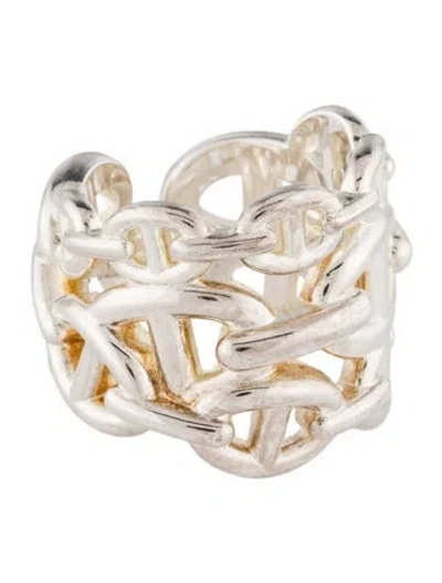 Pre-owned Hermes Large Chaine D'ancre Enchainee Ring In Multi