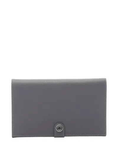 Pre-owned Hermes Large R.m.s Tutanman Grimeyer Wallet In Grey