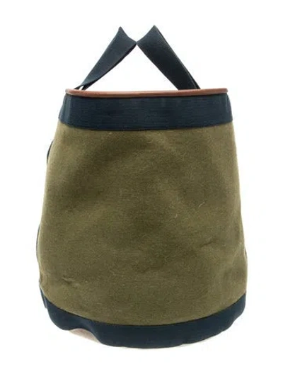 Pre-owned Hermes Large Sherwood Basket In Blue/green