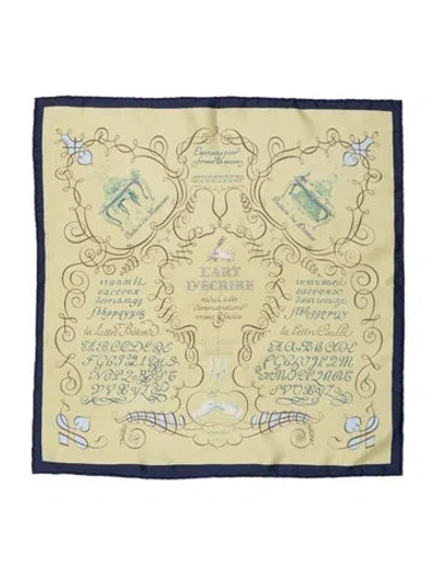 Pre-owned Hermes L'art D'ecrire Silk Scarf In Multi