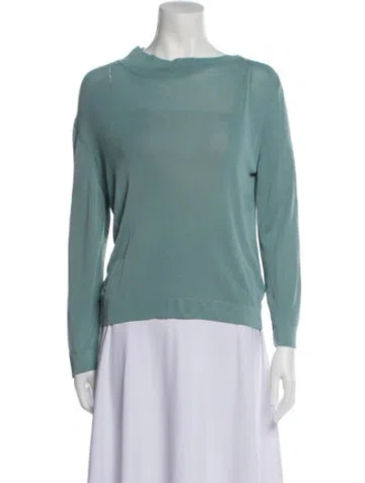 Pre-owned Hermes Late 2000's - Early 2010's Bateau Neckline Sweater In Green