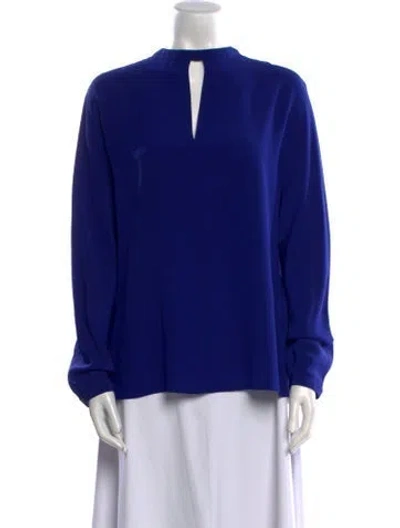 Pre-owned Hermes Late 2000's - Early 2010's Silk Blouse In Blue