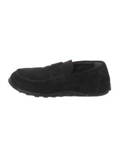 Pre-owned Hermes Lazy H Logo Loafers In Black