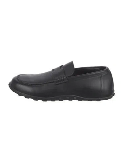 Pre-owned Hermes Lazy H Logo Loafers In Black