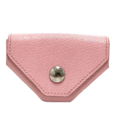 Pre-owned Hermes Le 24 Pink Chevre Leather Coin Purse/coin Case ()