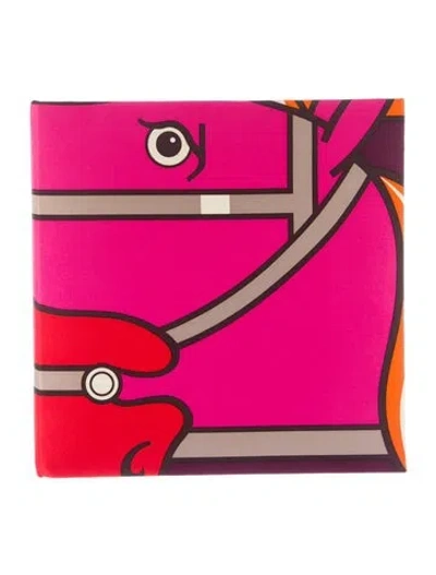Pre-owned Hermes Le Carre  In Orange/pink