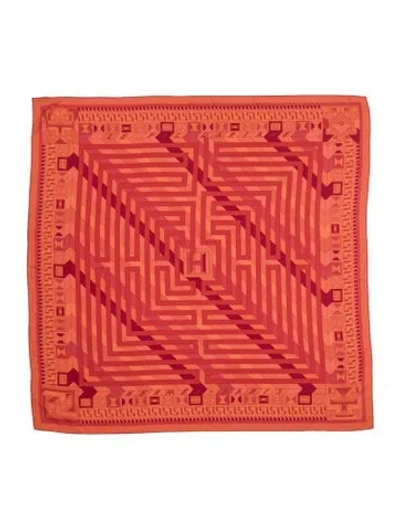 Pre-owned Hermes Le Fil D'ariane Cashmere Shawl In Orange