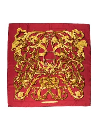 Pre-owned Hermes Le Mors A La Conétable Silk Scarf In Multi
