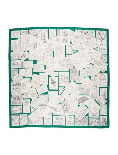 Pre-owned Hermes Le Philateliste Du Faubourg Silk Scarf In Multi