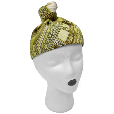 Pre-owned Hermes Hermés "le Soleil Royal" Silk Turban In Sand