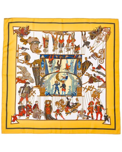 Pre-owned Hermes Hermès Le Temps Des Marionnettes Annie Faivre Silk Scarf (authentic Pre-loved) In Multi