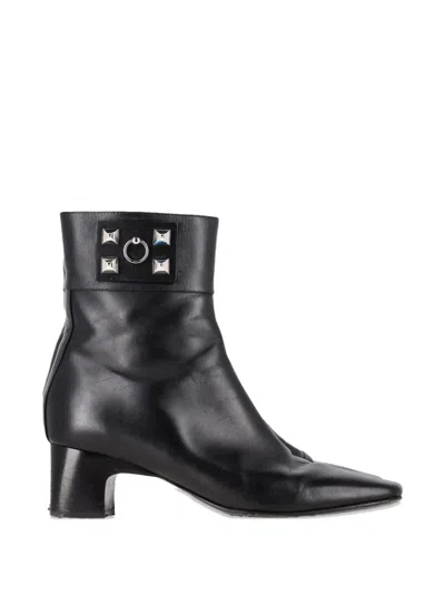 Pre-owned Hermes Leather Ankle Boots In Black