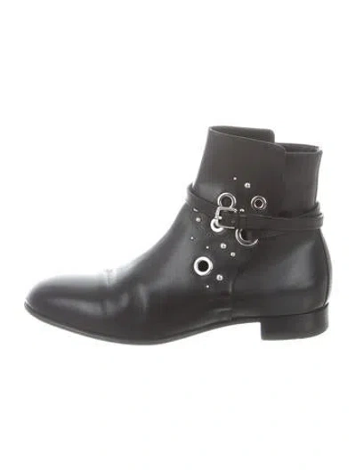Pre-owned Hermes Leather Ankle Boots In Black