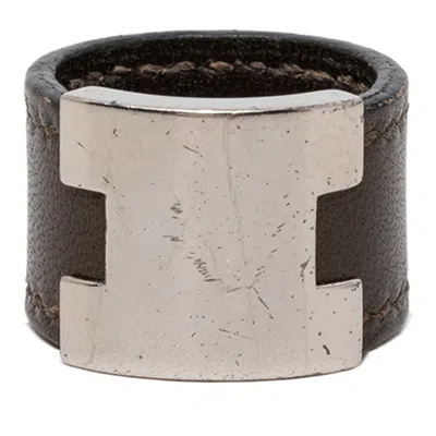 Pre-owned Hermes Leather Band Ring ()