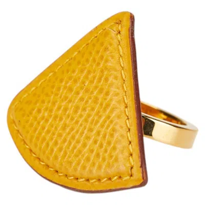 Pre-owned Hermes Leather Band Ring ()