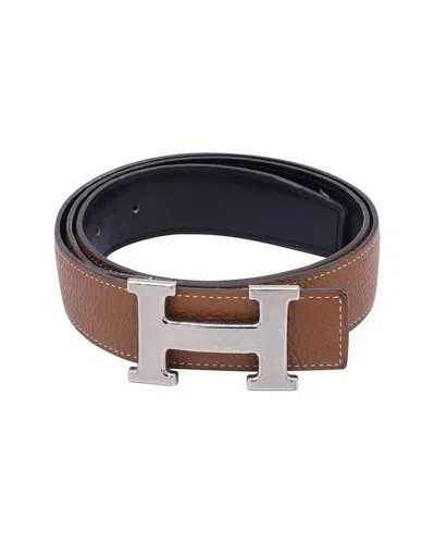 Pre-owned Hermes Hermès Leather Belt (authentic Pre-loved)