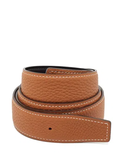 Pre-owned Hermes Leather Belt In Brown