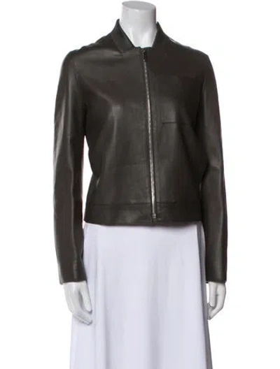 Pre-owned Hermes Leather Biker Jacket In Black