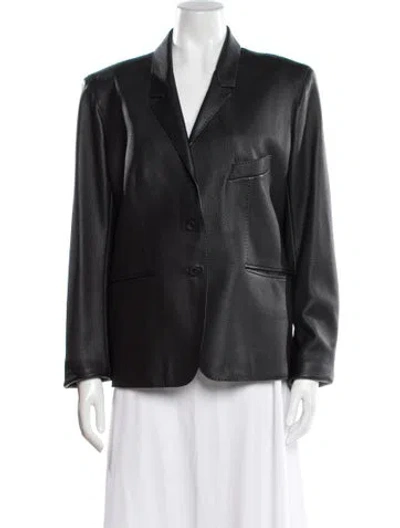 Pre-owned Hermes Leather Blazer In Black